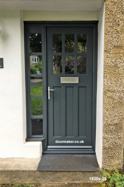 1930s style door and frame ral 7016 anthracite grey