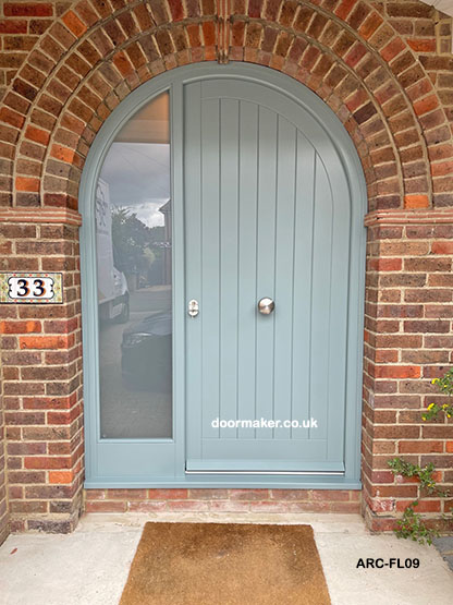 painted arched front door oval room blue