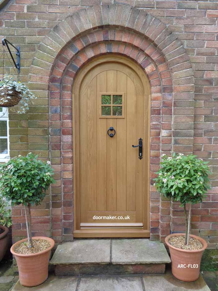 Oak Arched Head Door, Curved Wooden Front Doors