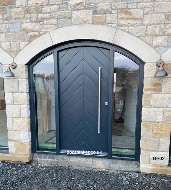 herringbone style front door