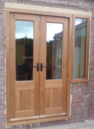 oak half glazed french doors