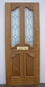 oak door lead glass