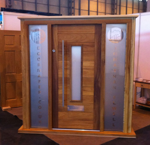 contemporary iroko door