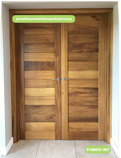 bespoke internal double doors made from iroko