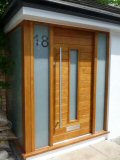 contemporary door with sidelights