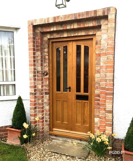 oak double panelled doors