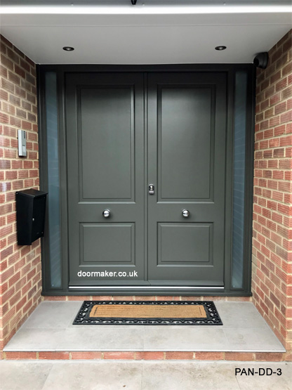 panelled double doors and frame