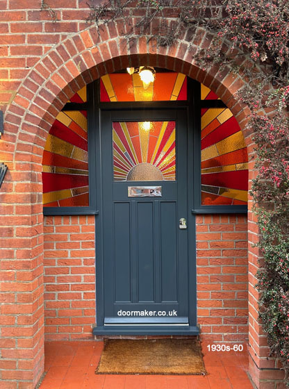 1930s front door sunburst design glass