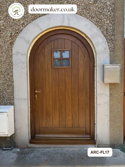 arched front door made from iroko bespoke