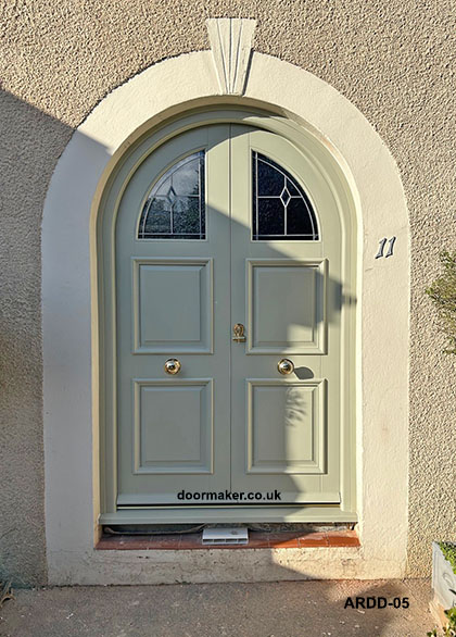 arched double doors french gray