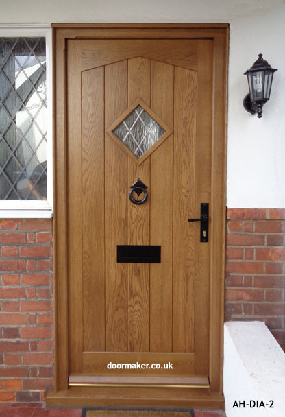 oak angled head door and frame