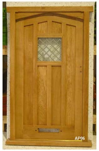 oak panelled door angled head
