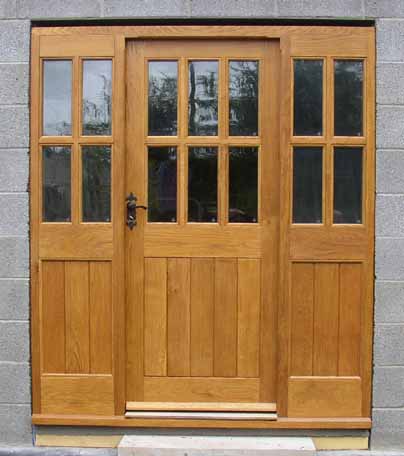oak door with sidelights