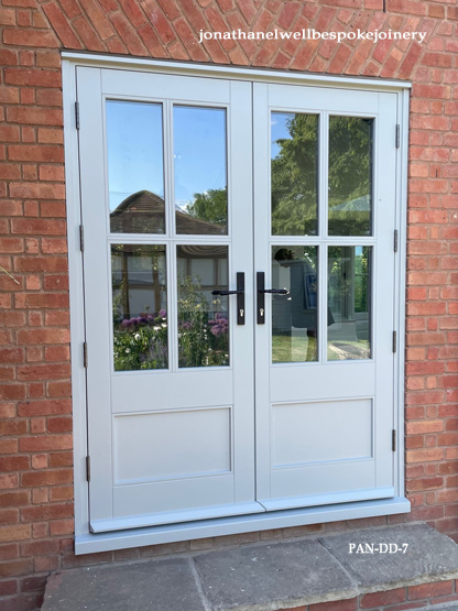 bespoke double doors 4 pane agate grey