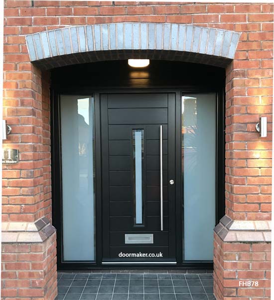 black contemporary door sidelights