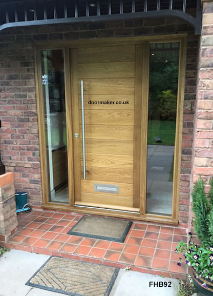 contemporary oak door and frame with sidelights