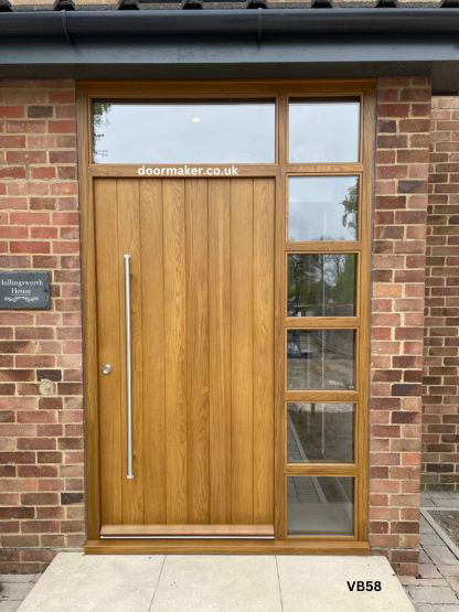 contemporary front door vertical boards oak