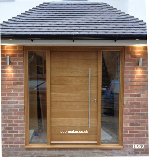contemporary oak front door and sidelights