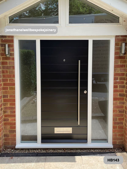 contemporary front door black with sidelights