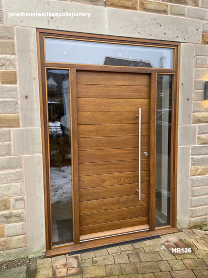 contemporary front door sidelights and toplight iroko
