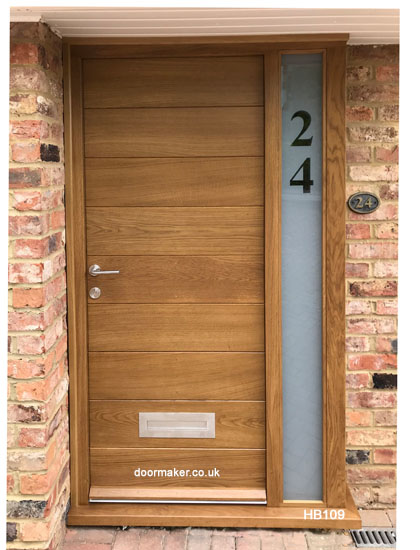 contemporary oak door slim sidelight