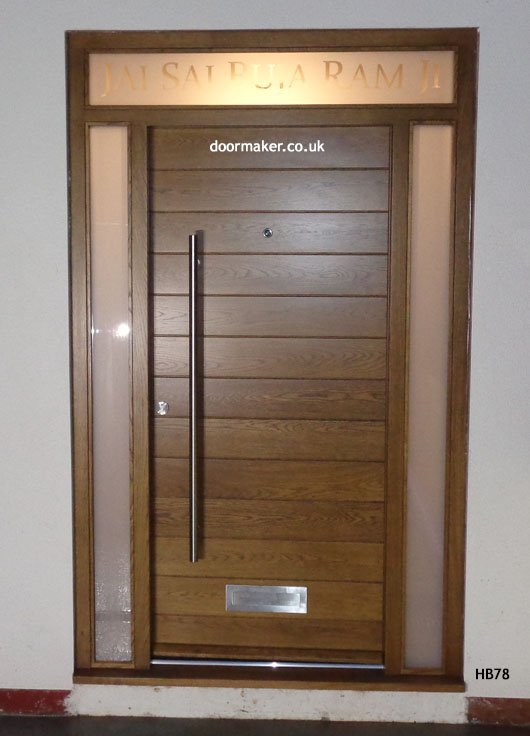 oak contemporary door sidelights and toplight