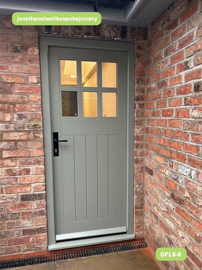 6 pane cottage door glazed framed ledged