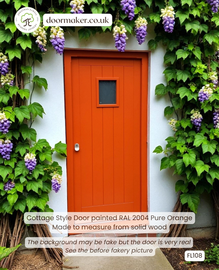 cottage door painted pure orange RAL2004
