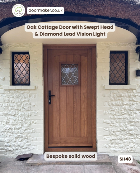 oak cottage door with swept head