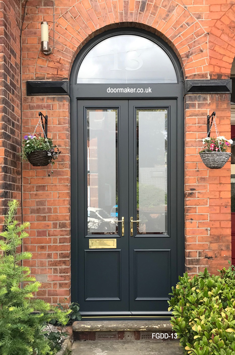 traditional style double doors and frame