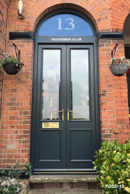traditional style double doors and frame