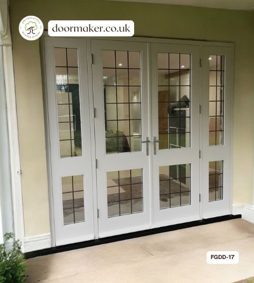 double french doors square lead glass white bespoke