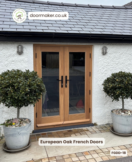oak french doors finished in osmo uv oil