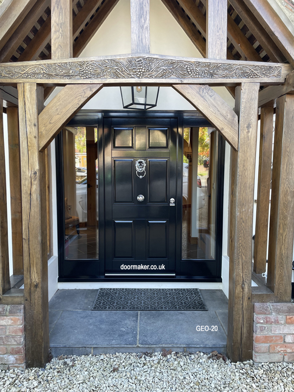 georgian front door sidelights black gloss