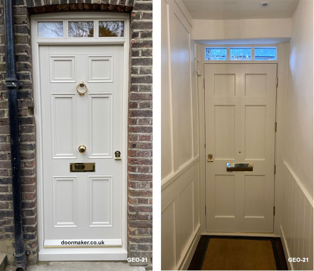 georgian style front door with toplight