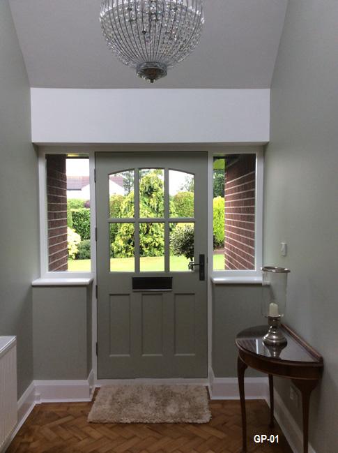 glazed panel painted front door