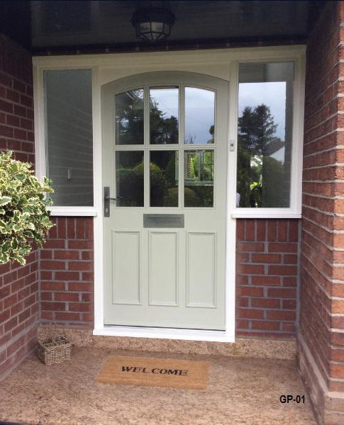 glazed panel painted front door