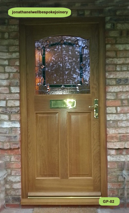 oak door decorative glass