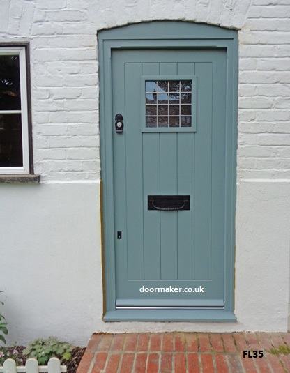 cottage door oval room blue