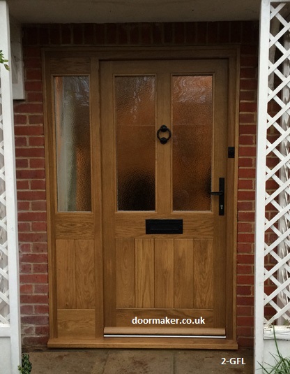 oak door and sidelight