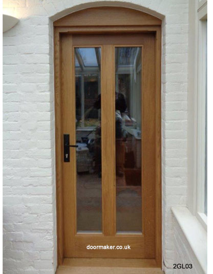 oak 2 vertical pane door