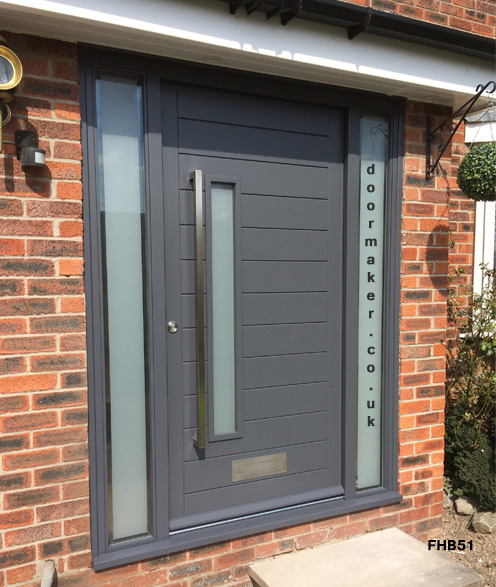 contemporary grey door and frame side panels