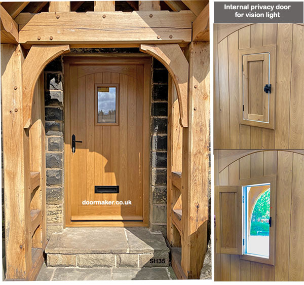 oak cottage door with  privacy door