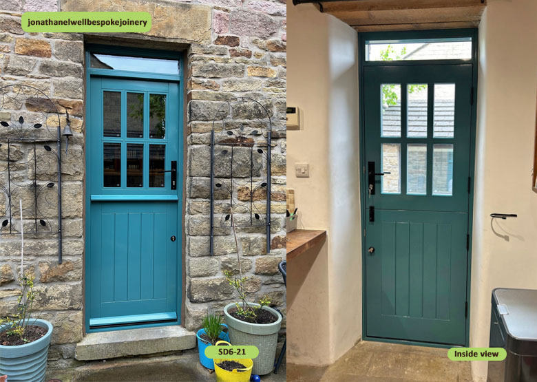 stable door 6 panes front and back view