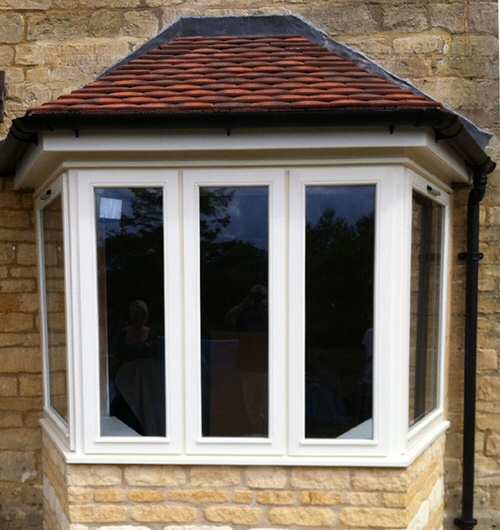 wooden stormproof bay window