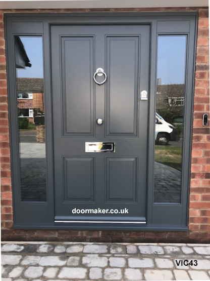victorian style door and frame with sidelights
