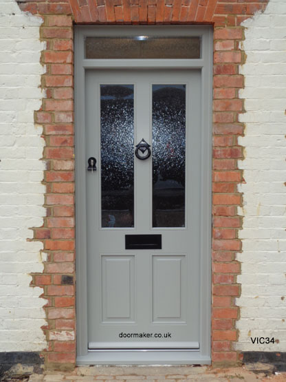 agate grey victorian door with toplight