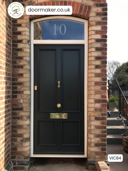victorian front door with fanlight black